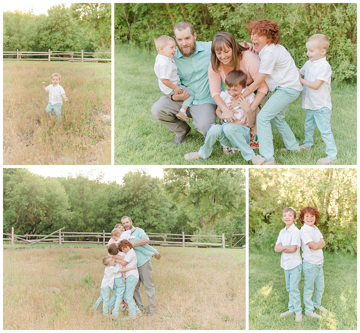 teal pink white Provo Canyon family photo session