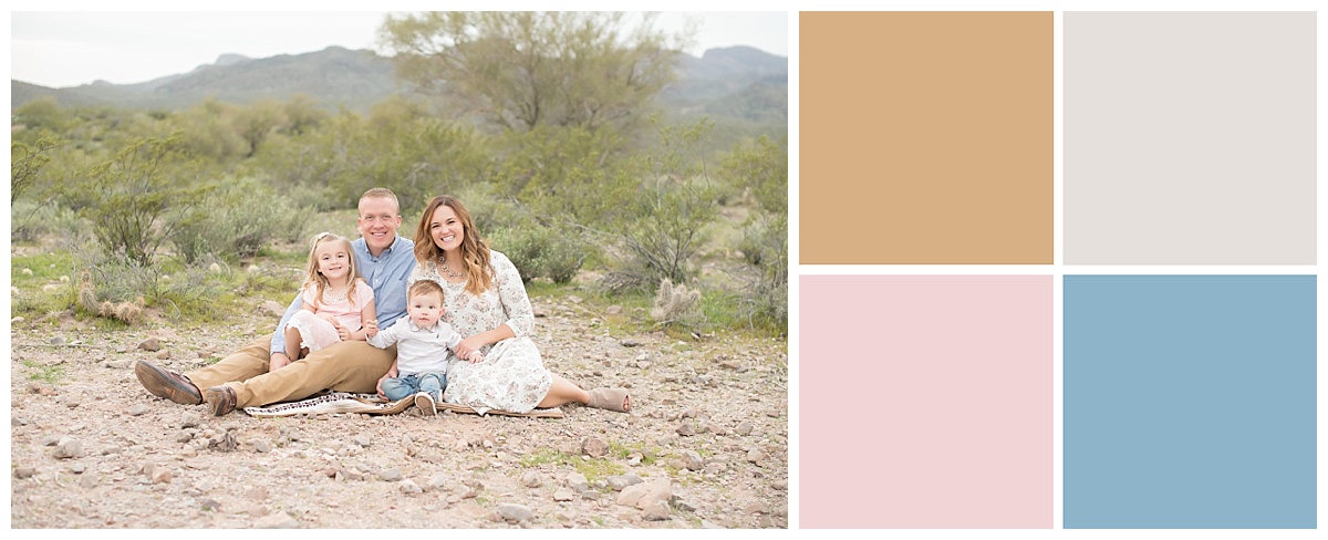 Choose a color palette and base your family portrait outfits on that color palette